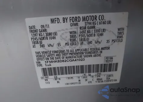 2012 Ford Explorer Xlt z USA, uszkodzony, nr VIN 1FMHK8D82CGA41023